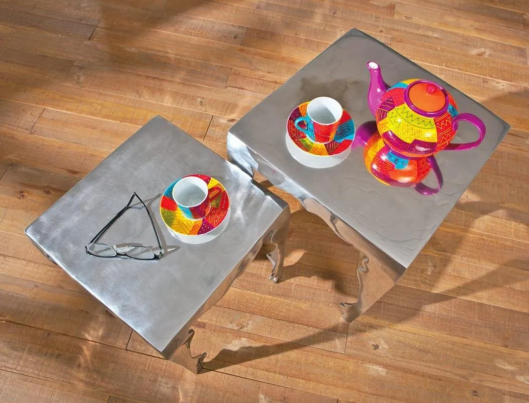 Inter Link Solta Beistelltisch-Set 2-teilig Aluminium Silber