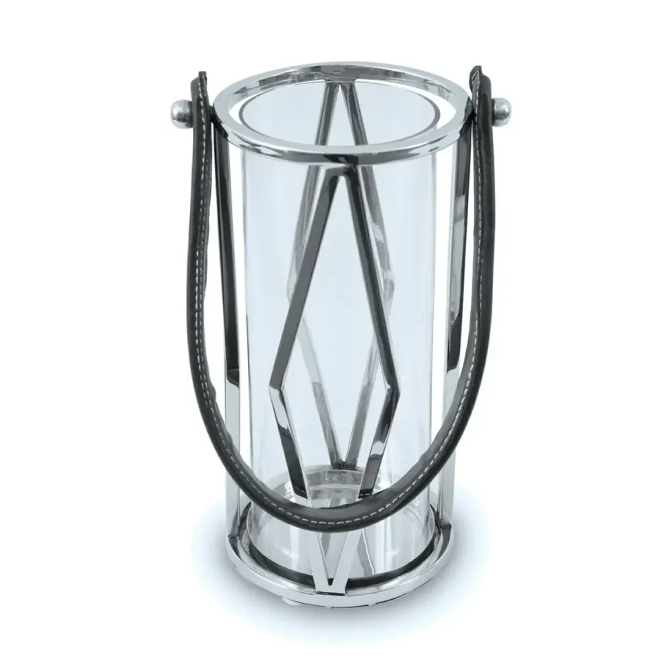 HOWHOMELY Premium Lampion Edelstahl Glas Silber