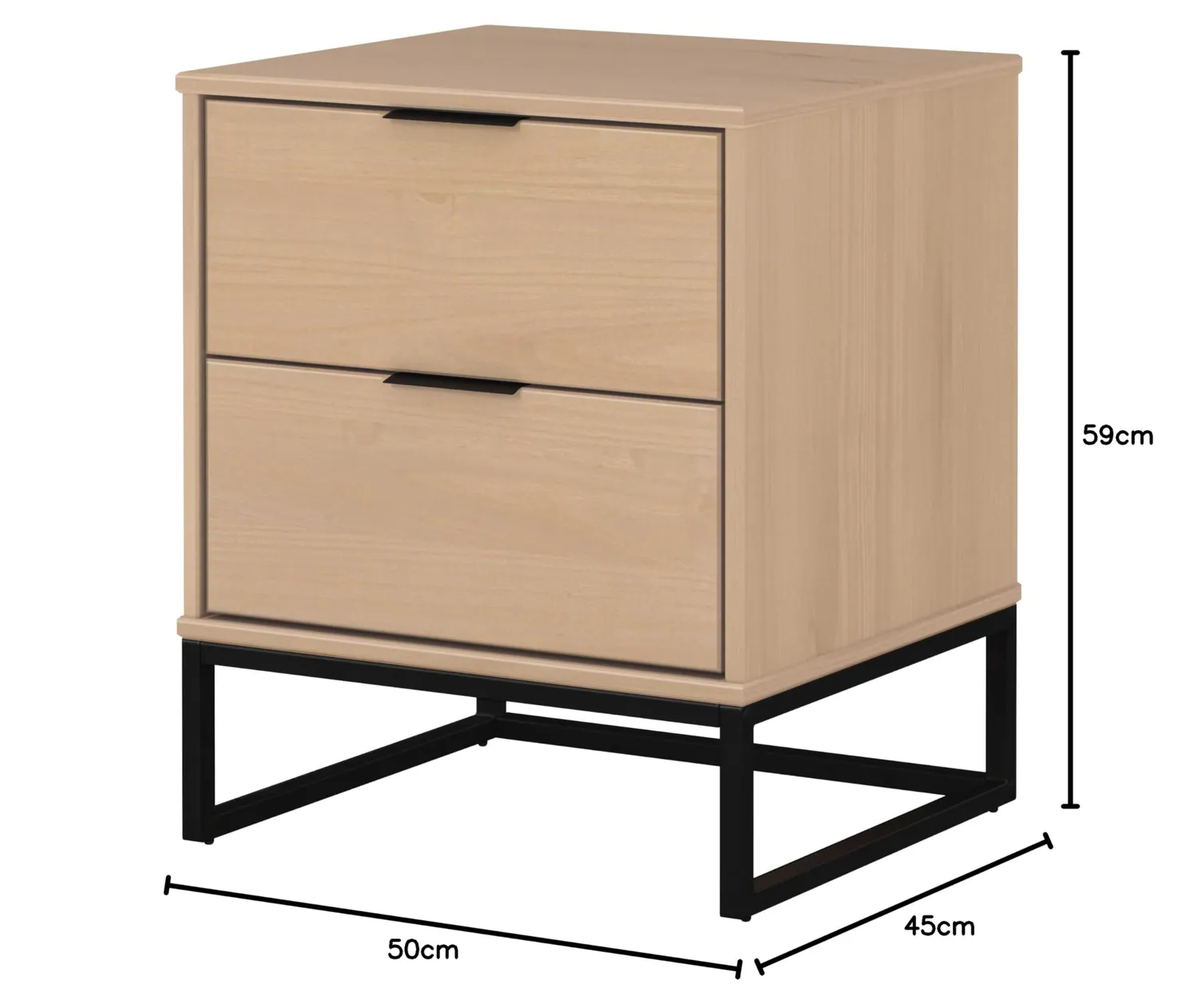 Inter Link Beistelltisch 2 Schubladen Holzoptik 50 cm