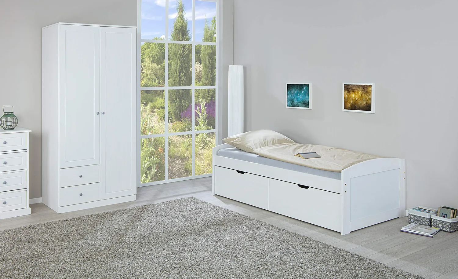 Inter Link Einar Funktionsbett 90x200 weiß Kiefer
