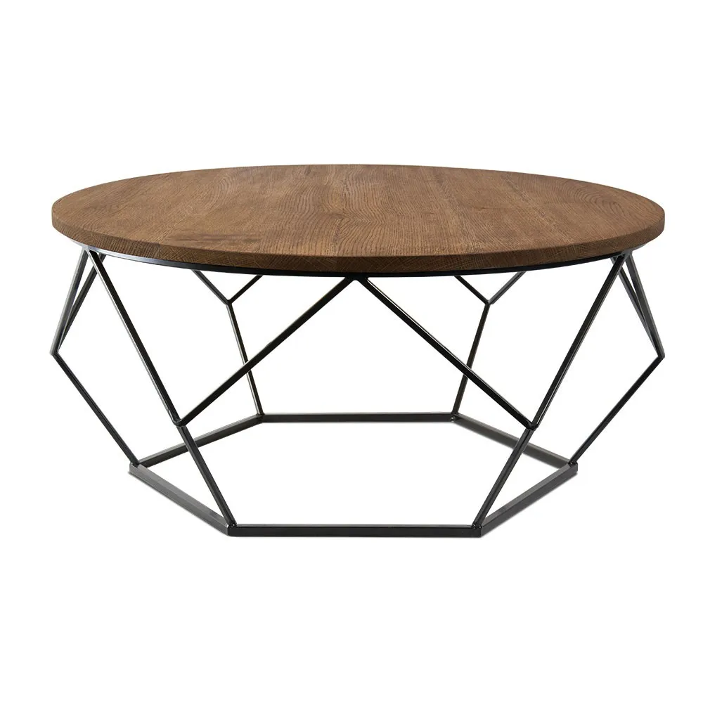 HOWHOMELY OakLoft Beistelltisch Eiche Metall Loft