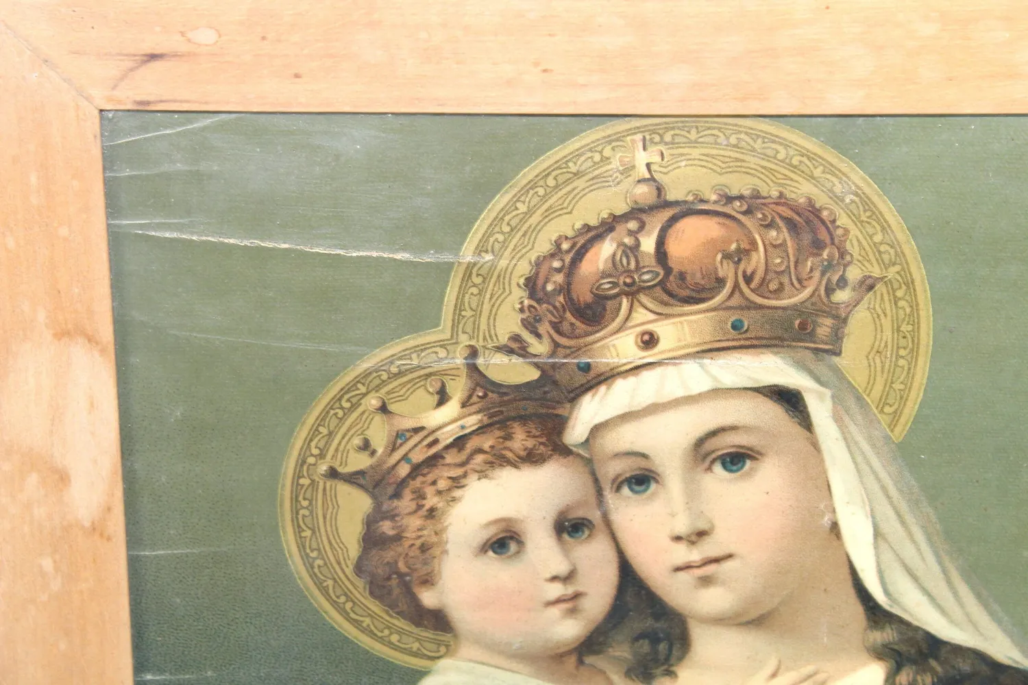 Mon Ami(e) Vintage Antikes Bild Mutter mit Kind Krone Druck