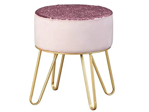 Inter Link Samtpouf Rosa 32,5 × 32,5 × 38 cm Pailletten