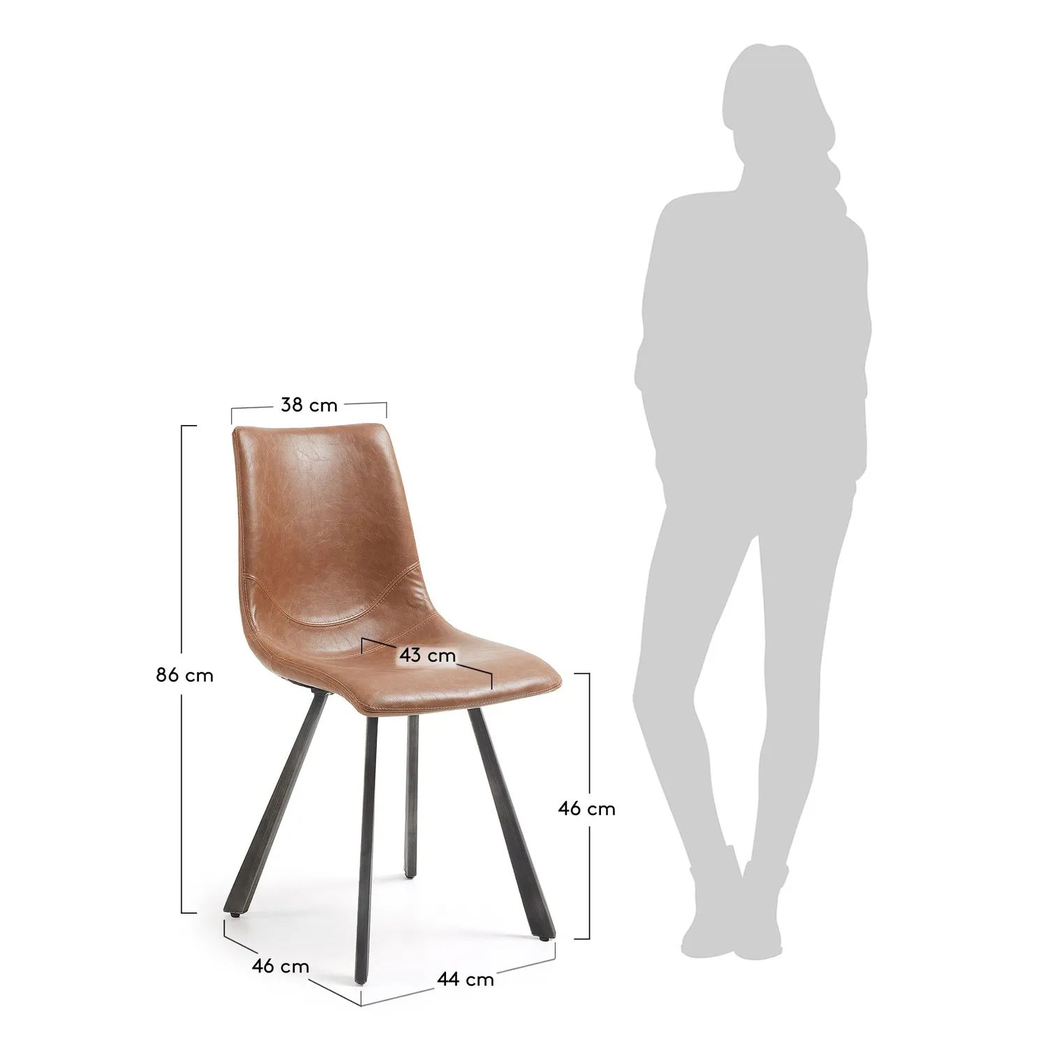 Kave Home Trap Esszimmerstuhl aus Kunstleder