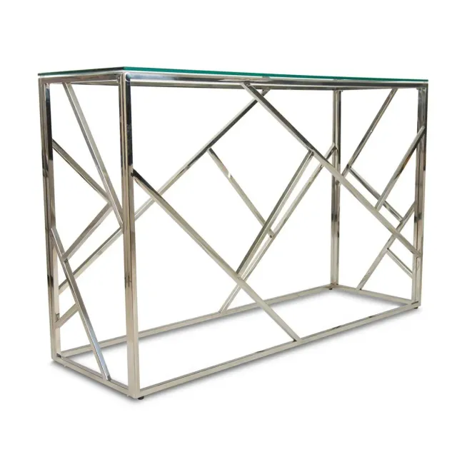 HOWHOMELY Lasima Sideboard Silber 120x40x78 cm Glas