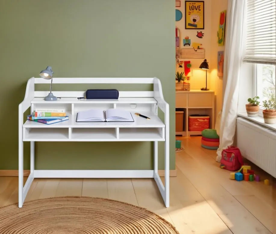 Inter Link Kids Learning Kinderschreibtisch weiß 111,8 cm Massivholz