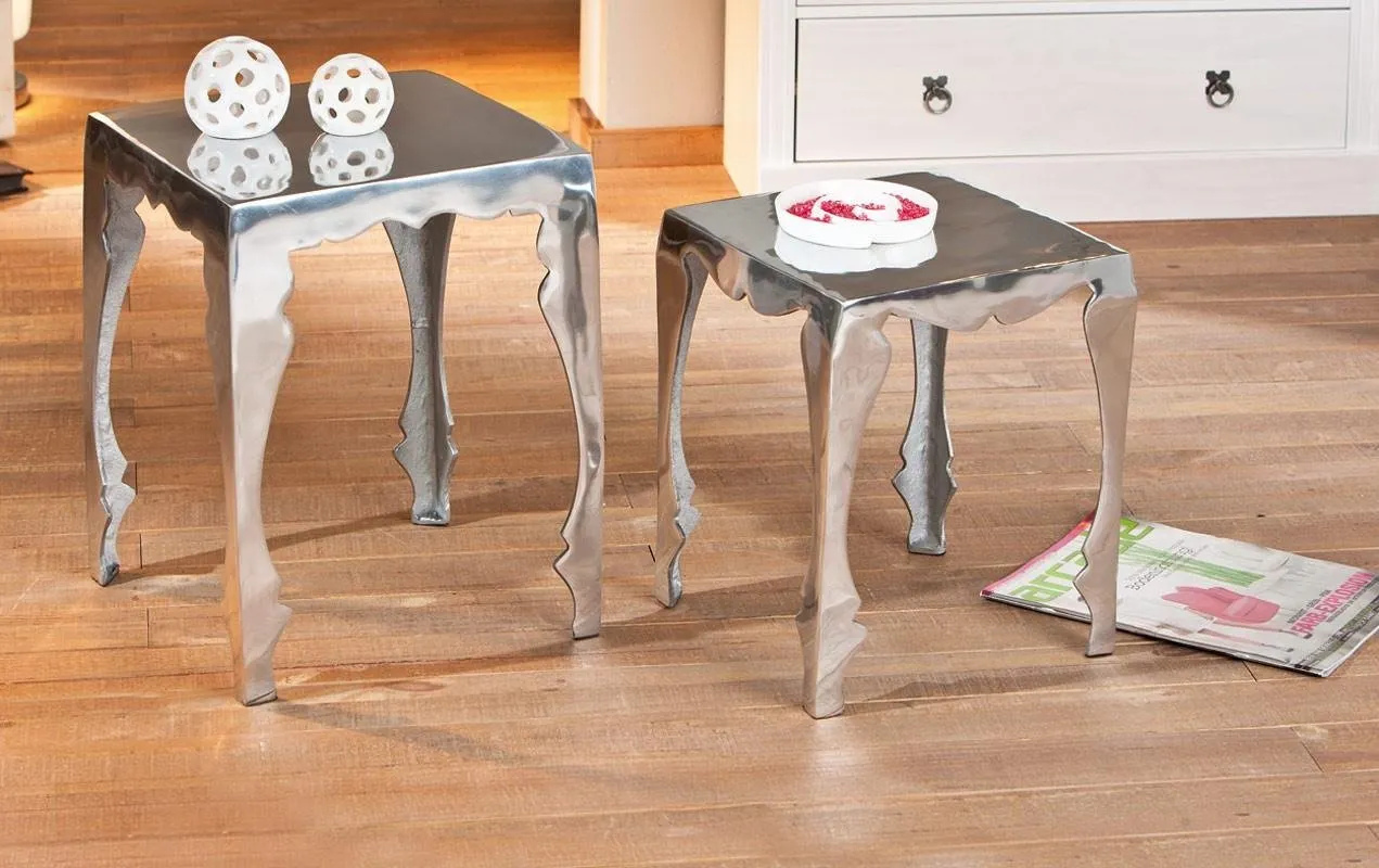 Inter Link Solta Beistelltisch-Set 2-teilig Aluminium Silber