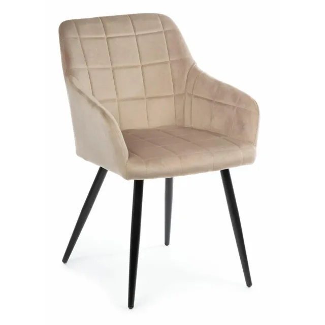 HOWHOMELY Luna Black Stuhl Dunkelbeige Samt