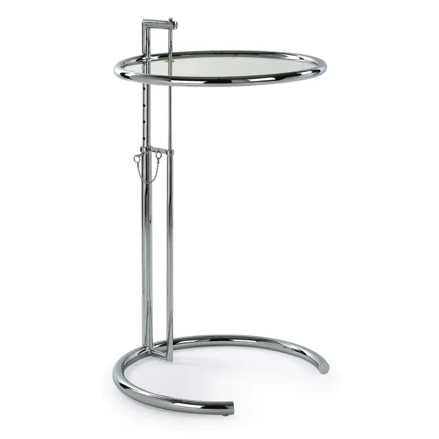 Kave Home Napoli Beistelltisch Ø 51 cm Glas höhenverstellbar