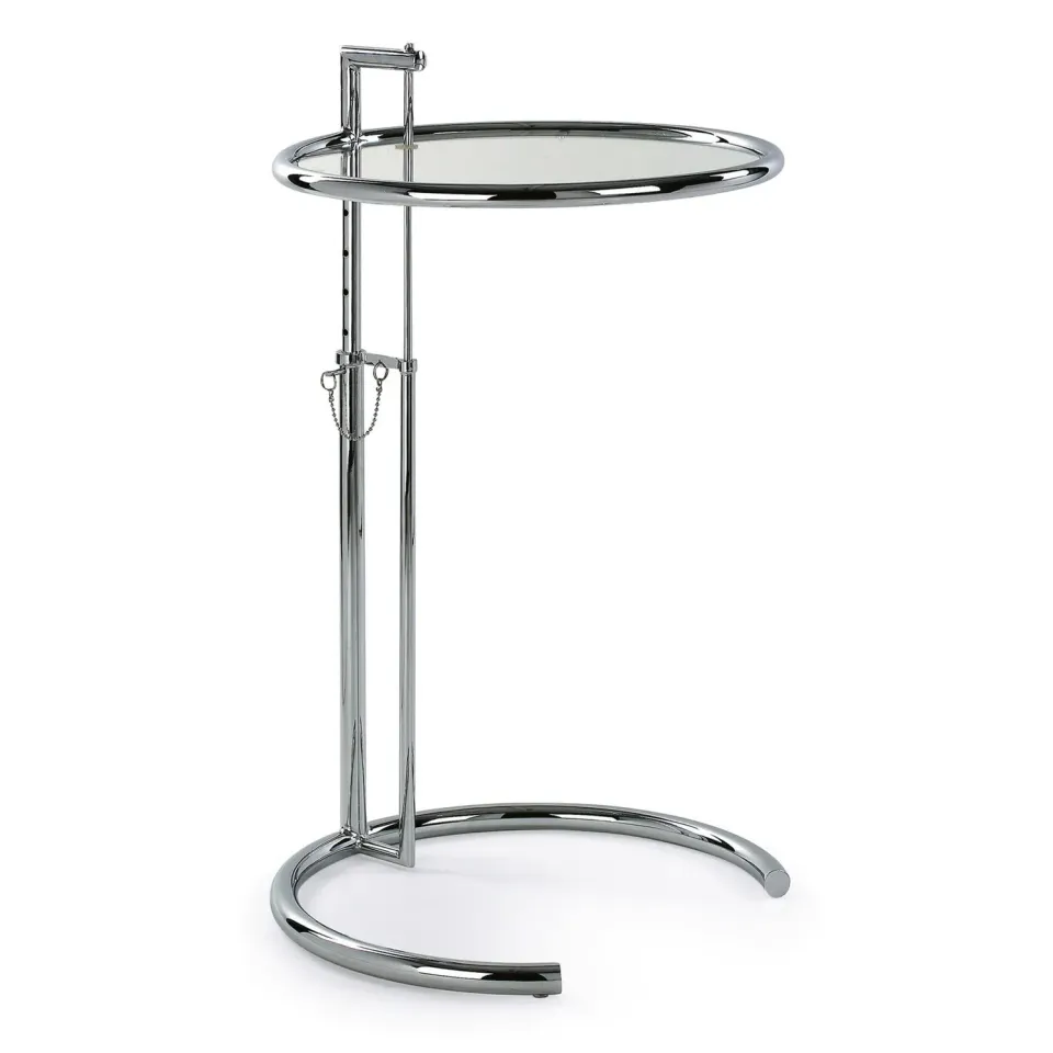 Kave Home Napoli Beistelltisch Ø 51 cm Glas höhenverstellbar