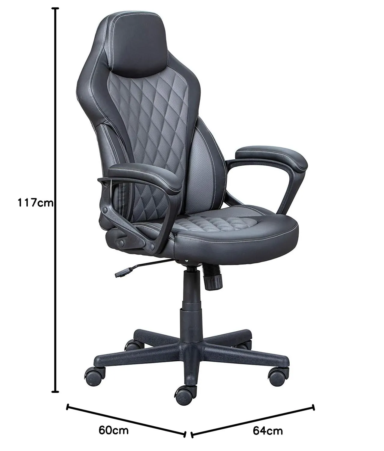 Inter Link Ando Drehstuhl Chefsessel schwarz-grau PU ergonomisch