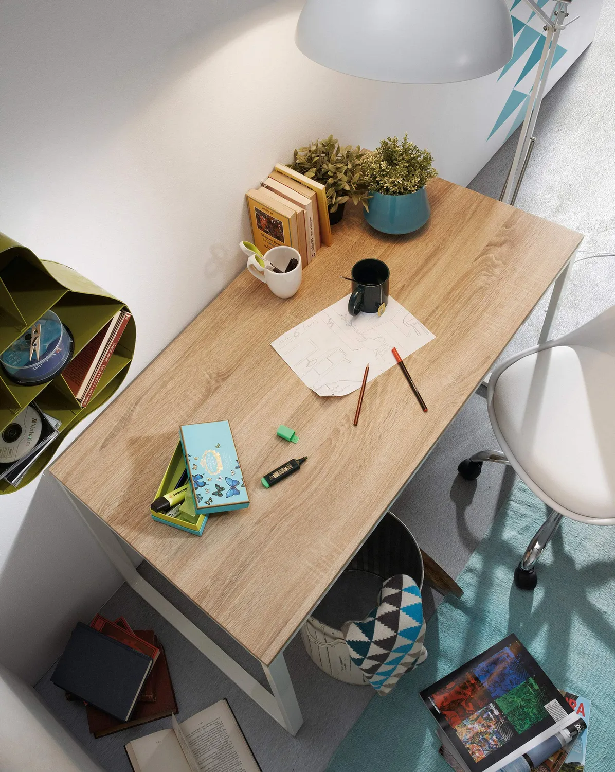 Kave Home Talbot Schreibtisch 120 x 60 cm Holz weiß