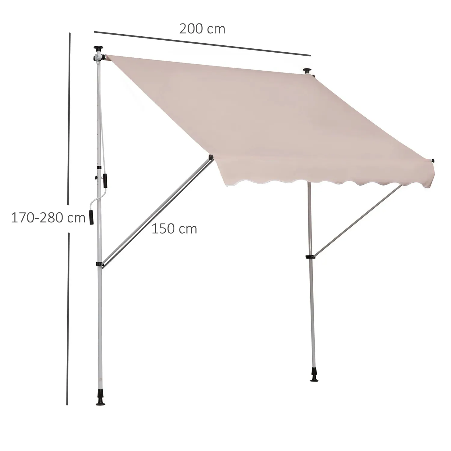 In And OutdoorMatch Sonnensegel Beige 200x150 cm wasserdicht