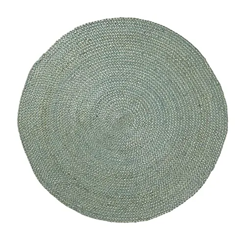 Kave Home Doc Teppich rund blau Jute