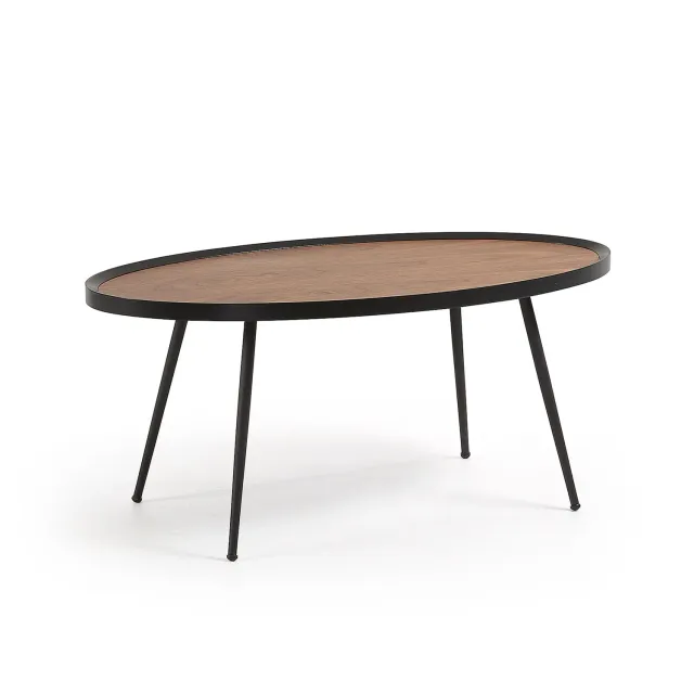 Kave Home Kinsley Couchtisch 102x56 cm Walnuss Schwarz