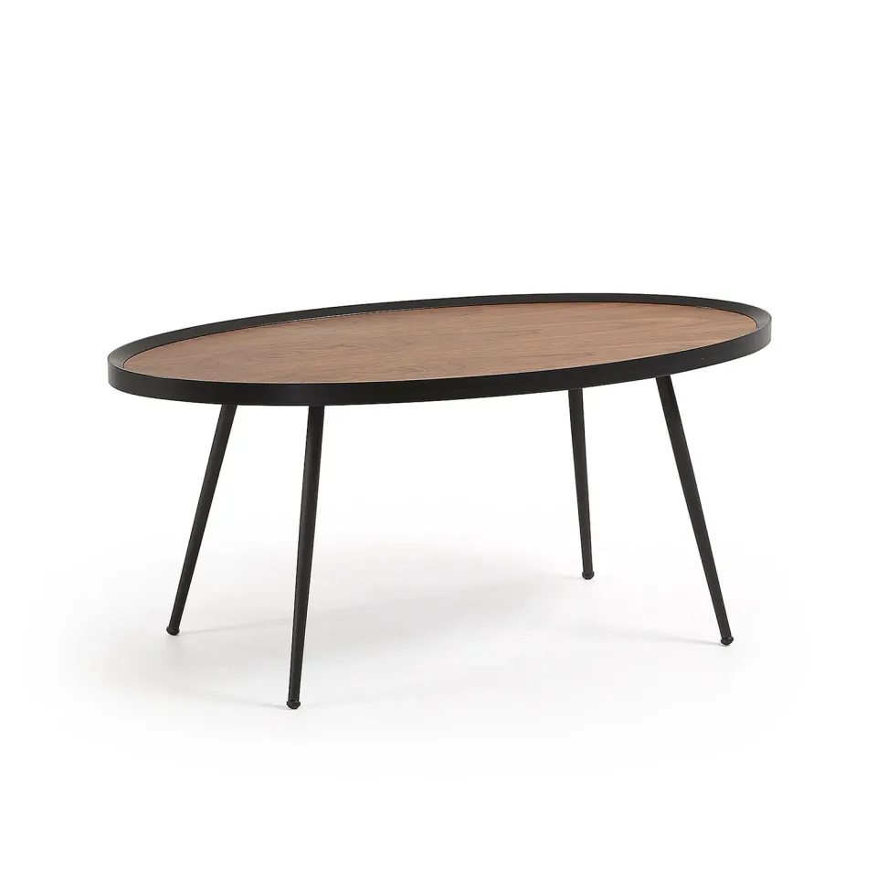 Kave Home Kinsley Couchtisch 102x56 cm Walnuss Schwarz