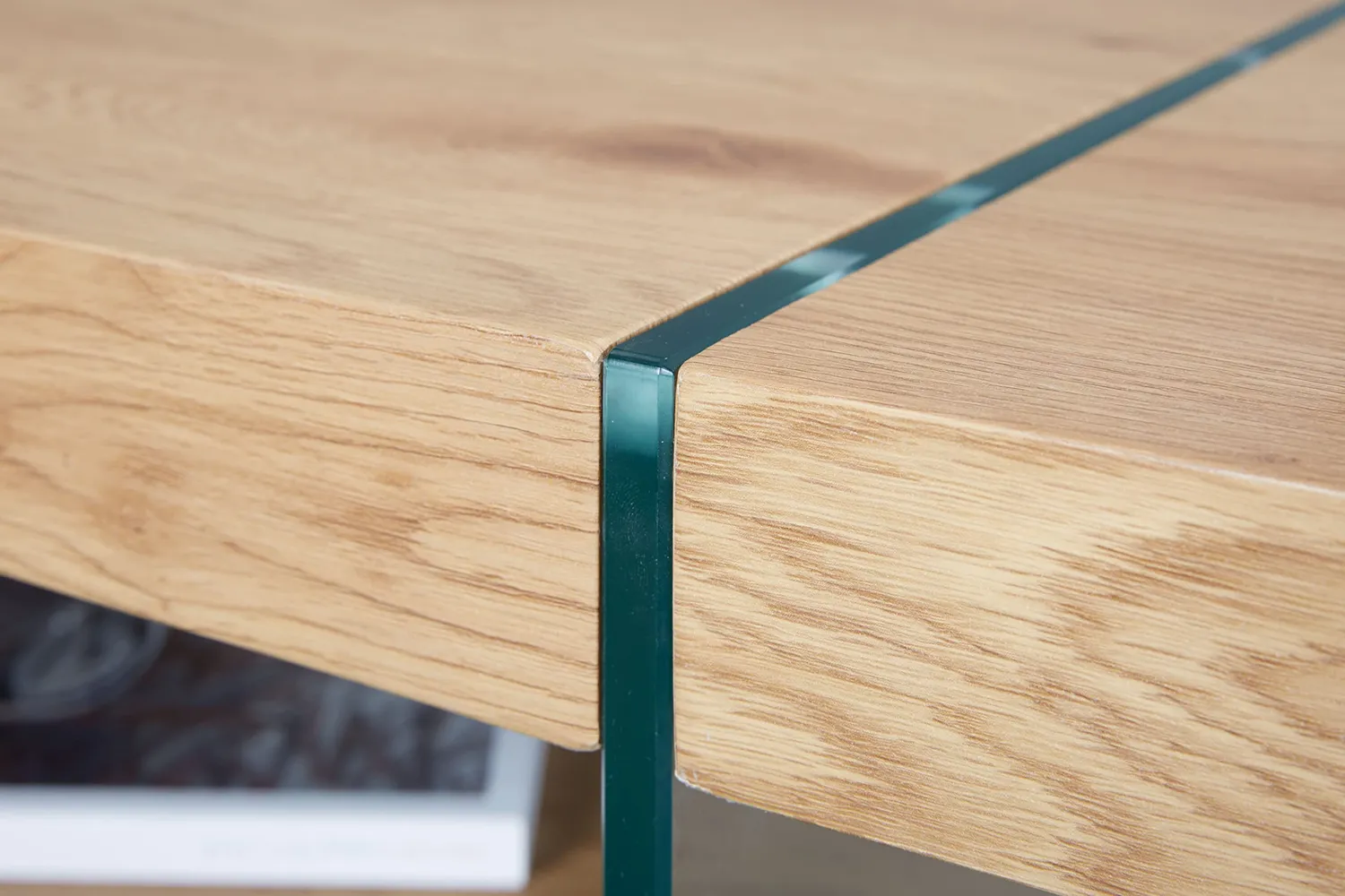 Inter Link Benina Couchtisch 110 cm Wildeiche Glas