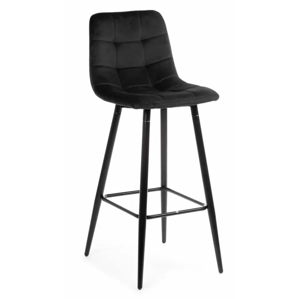 HOWHOMELY Lava Barhocker Hoker Schwarz Samt Metall