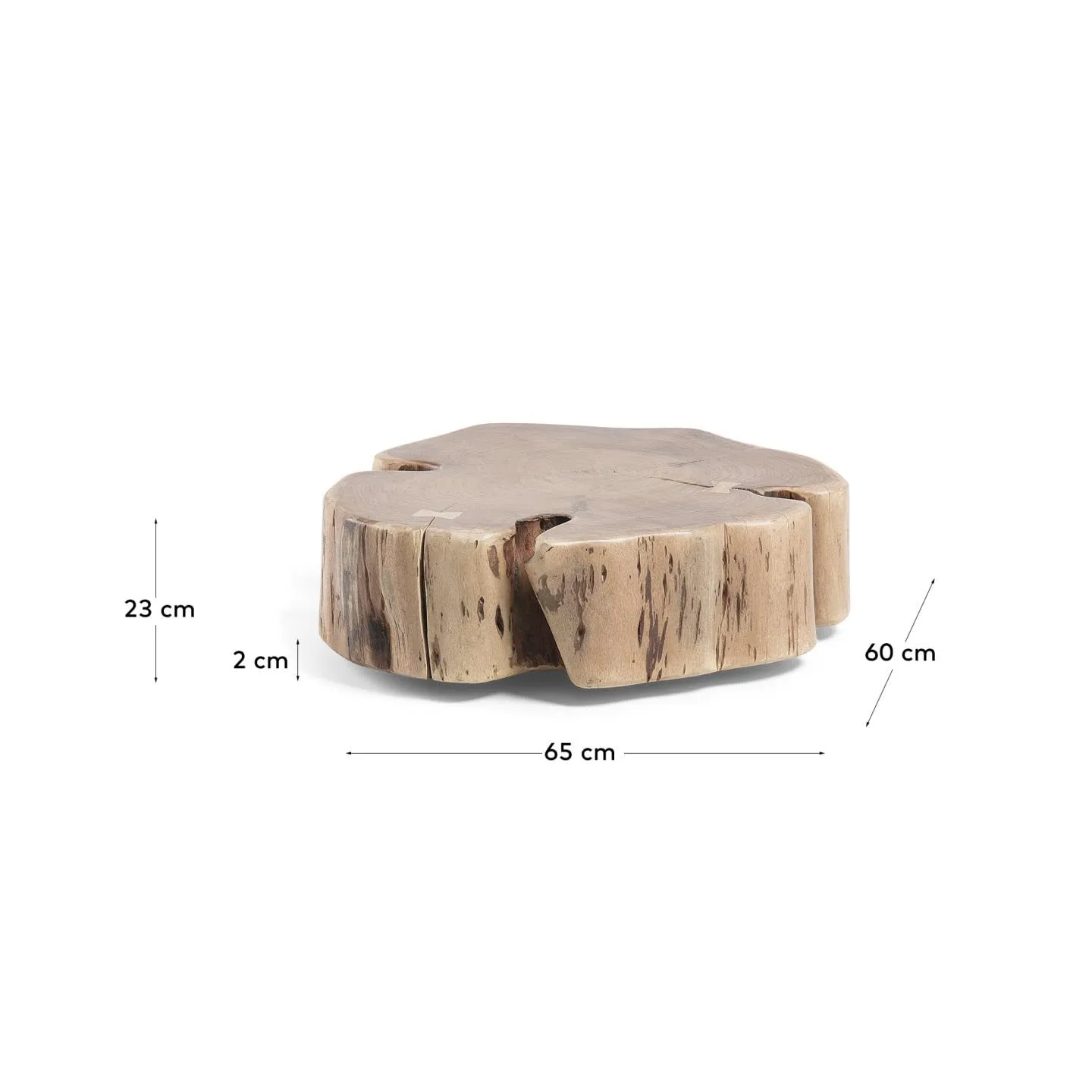 Kave Home Essi Couchtisch mit Rollen Ø 65 cm Akazienholz