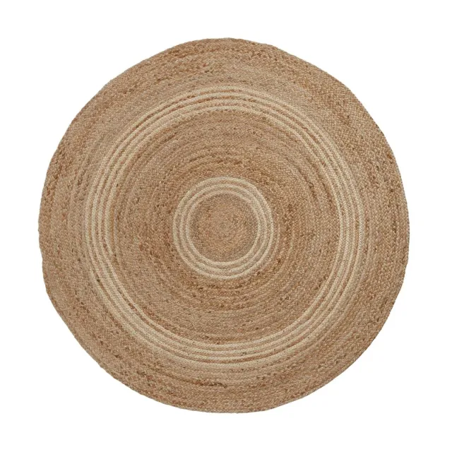 Kave Home Saht Teppich rund 150 cm Jute grau