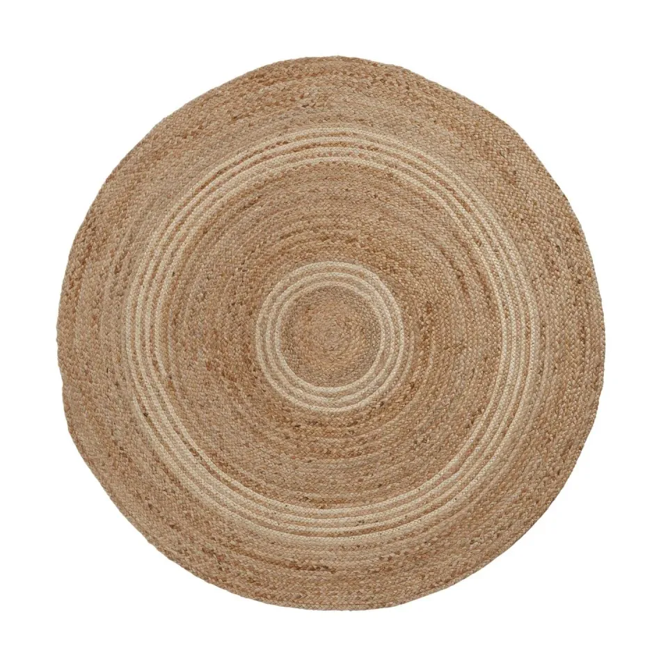 Kave Home Saht Teppich rund 150 cm Jute grau