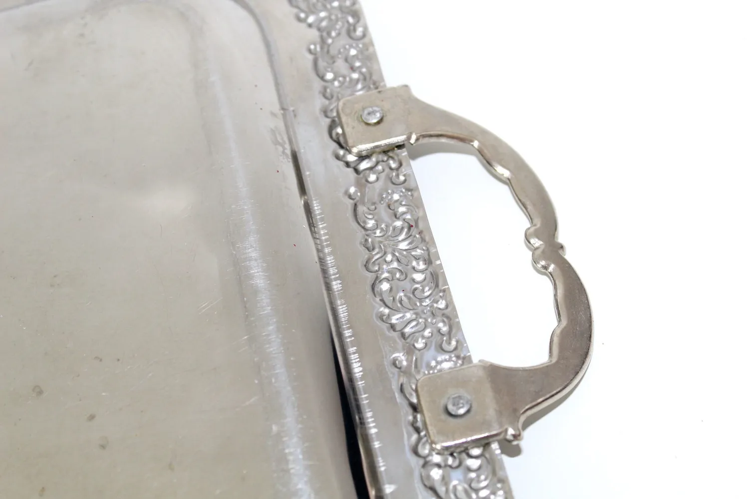 Mon Ami(e) Vintage Servierplatte Tablett Metall Griffe