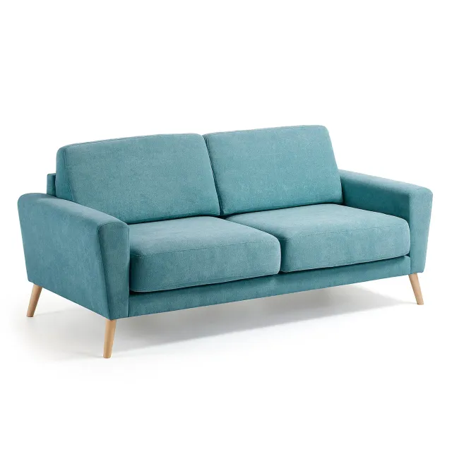 Kave Home Narnia 3-Sitzer-Sofa türkis mit Stoffbezug