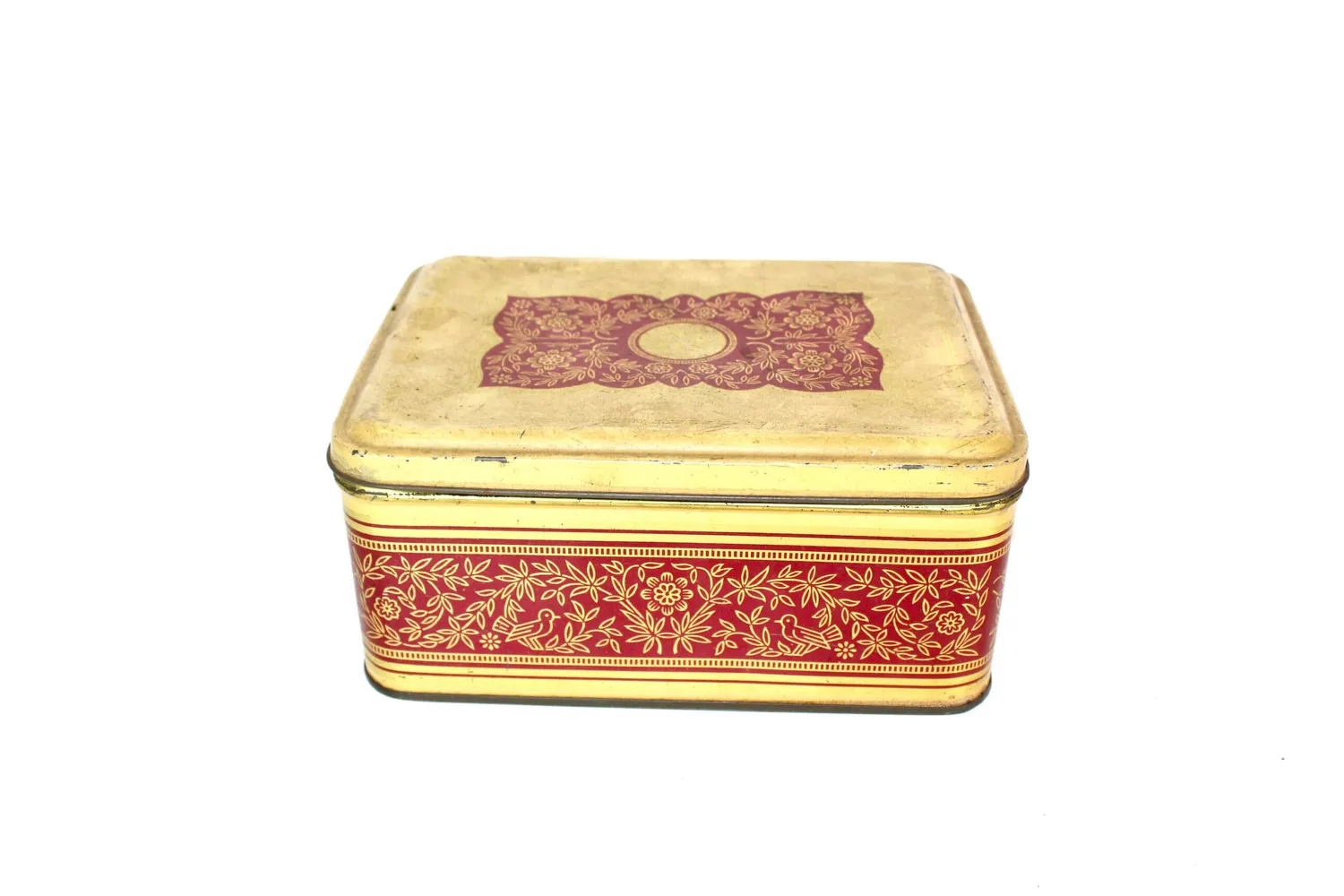 Mon Ami(e) Vintage Blechdose 1930 mit Deckel rot-gold