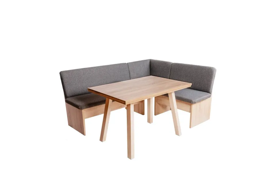 Kundler Home Die Traditionelle Eckbank Set 4-tlg. Grau