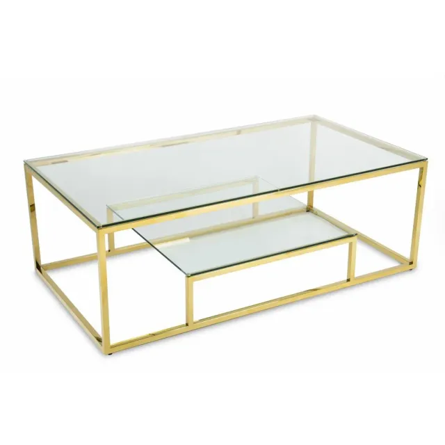 HOWHOMELY Stivar Beistelltisch Glas