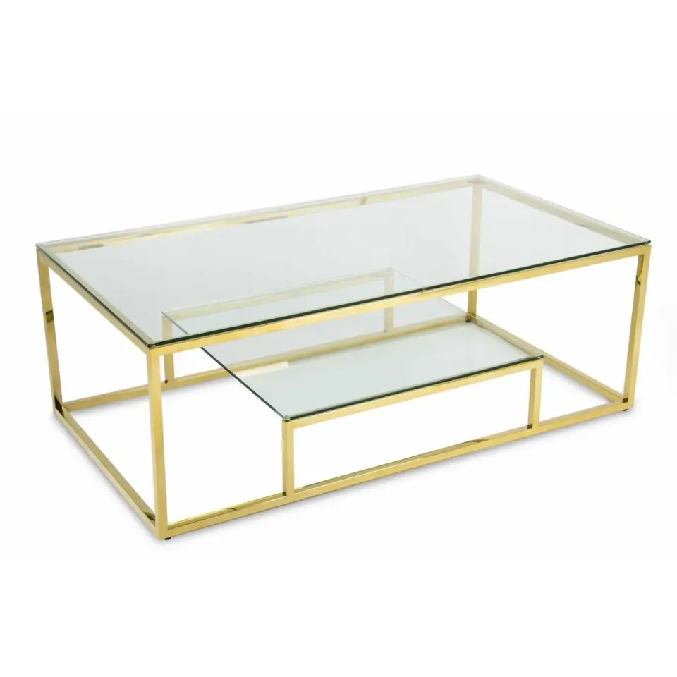 HOWHOMELY Stivar Beistelltisch Glas