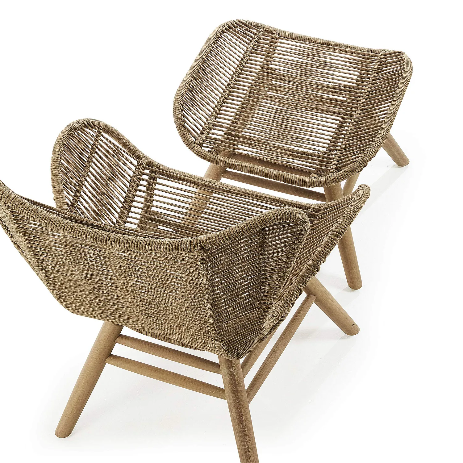 Kave Home Zabel Sessel Eukalyptus mit Hocker