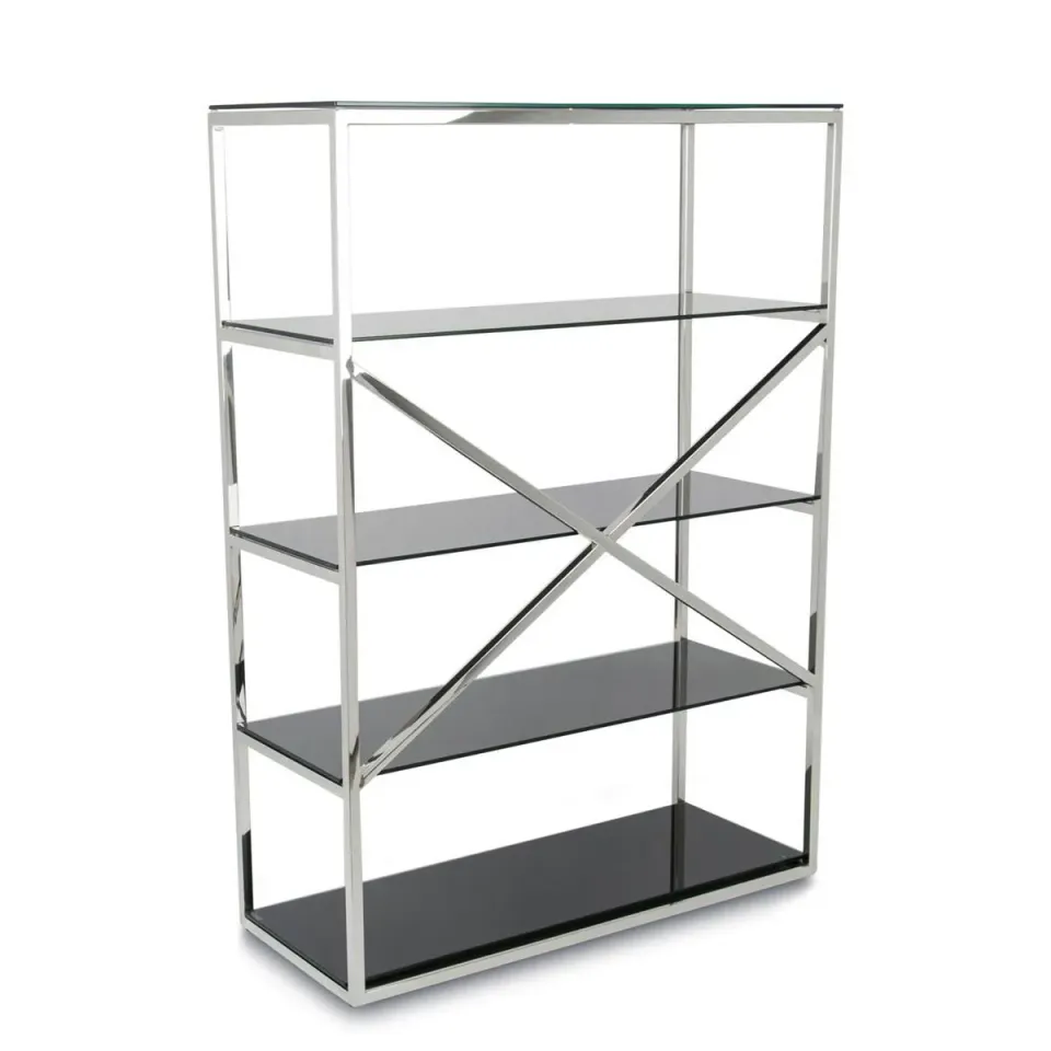 HOWHOMELY Torni Regal Silber Schwarz Glas