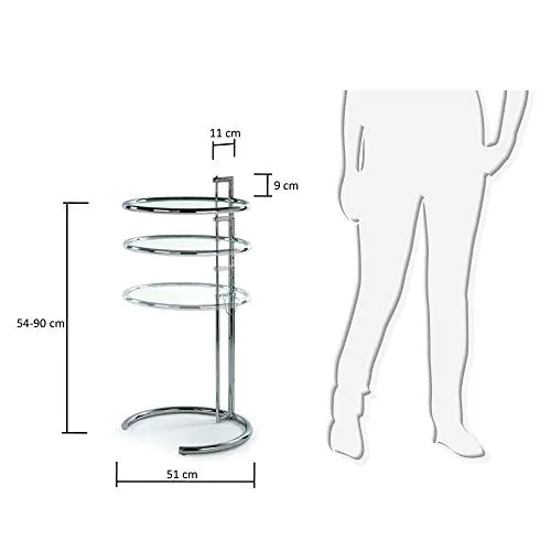 Kave Home Napoli Beistelltisch Ø 51 cm Glas höhenverstellbar