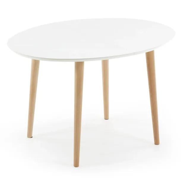 Kave Home Oakland Ausziehtisch oval weiß 120–200 cm
