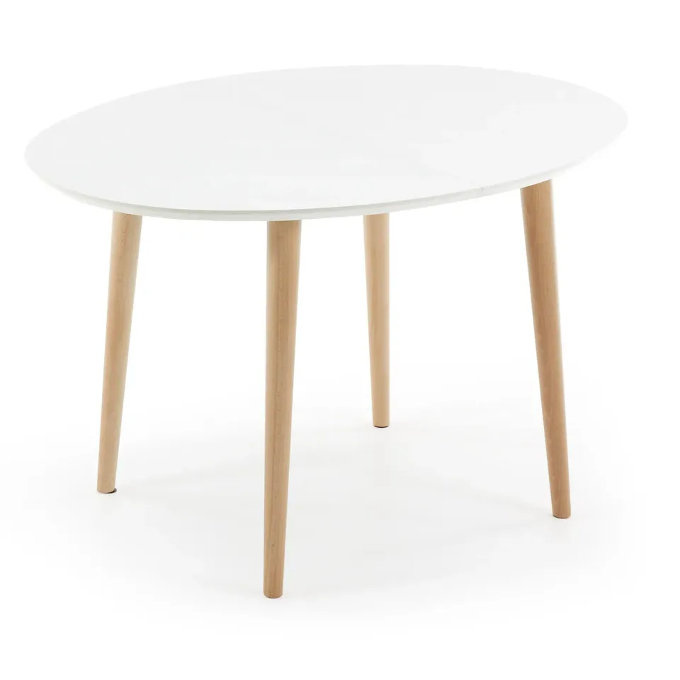 Kave Home Oakland Ausziehtisch oval weiß 120–200 cm