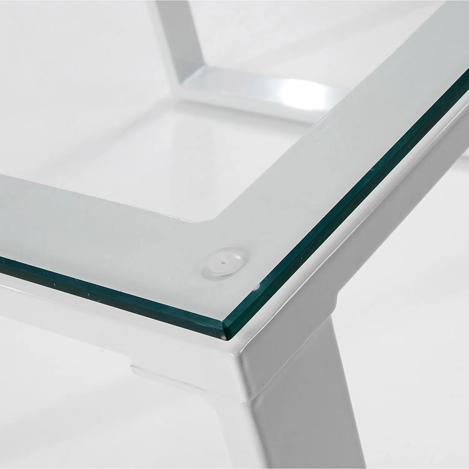 Kave Home Sivan Couchtisch 60 x 60 cm Klarglas Weiß