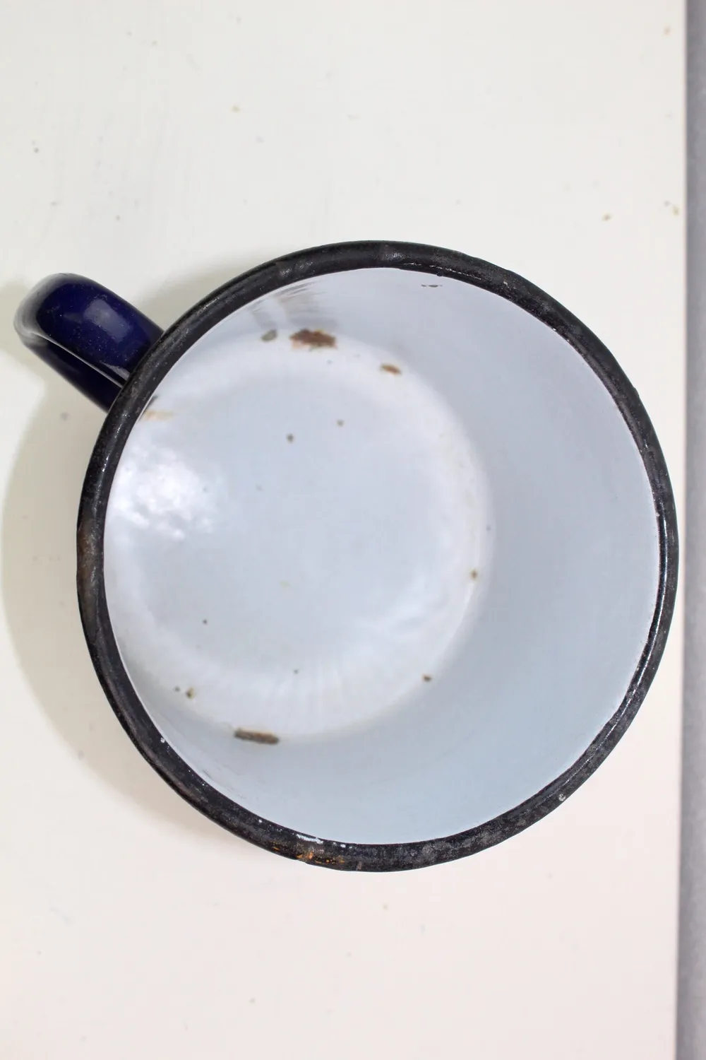 Mon Ami(e) Vintage Milchtopf mit Henkel blau Blumenmuster Emaille