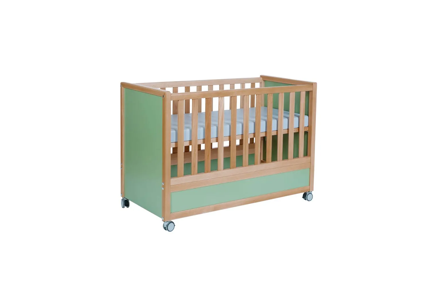 Kundler Home Babybett Buche Massivholz mit Rollen