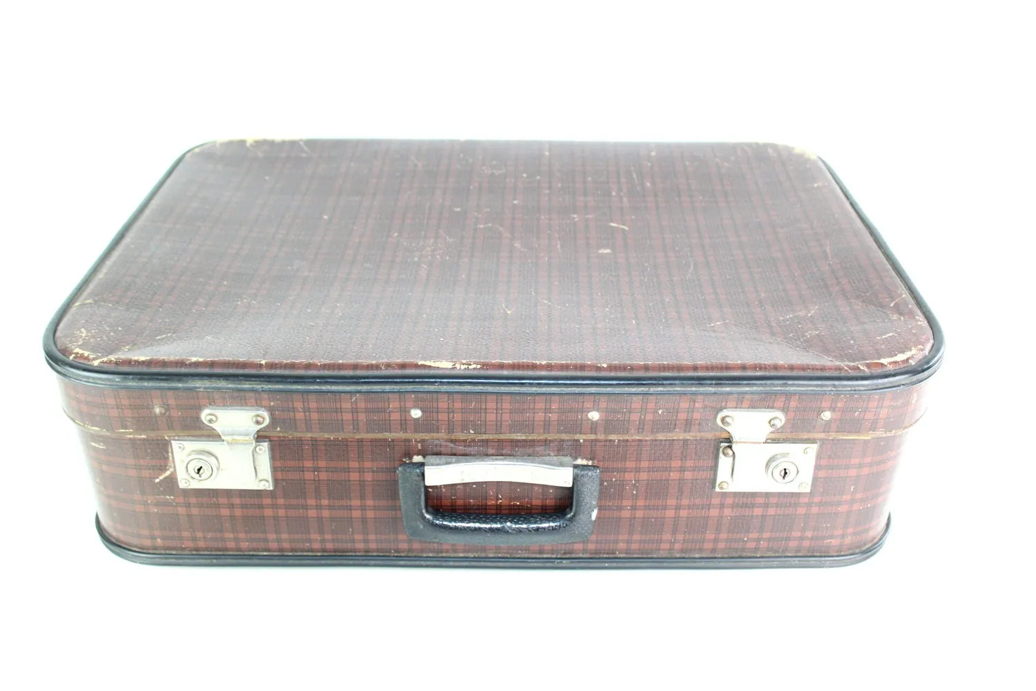 Mon Ami(e) Vintage Vintage Koffer mit braunem Karomuster