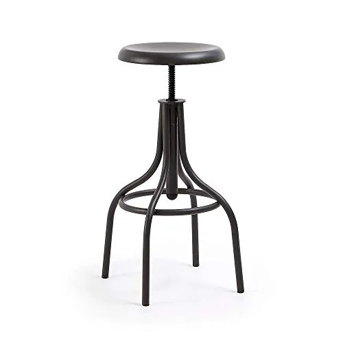 Kave Home Britney Barhocker graphit Stahl 65-85 cm