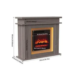 In And OutdoorMatch Elektrokamin Weiß Eiche 101 cm 3D-Flamme