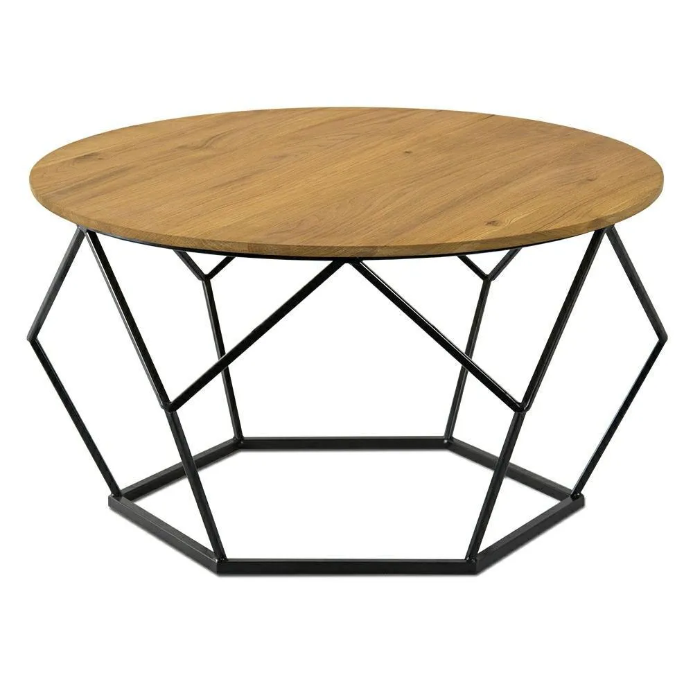 HOWHOMELY OakLoft Beistelltisch Eiche Metall Loft