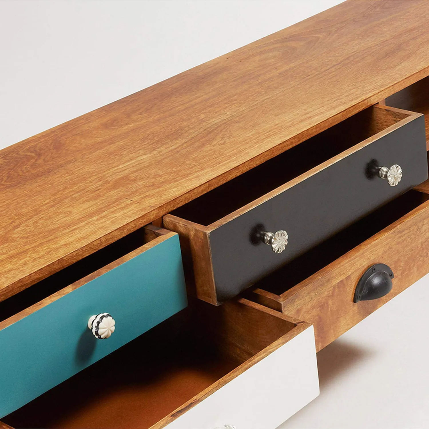 Kave Home Conrad TV-Lowboard Mehrfarbig 160 x 41 cm Mangoholz