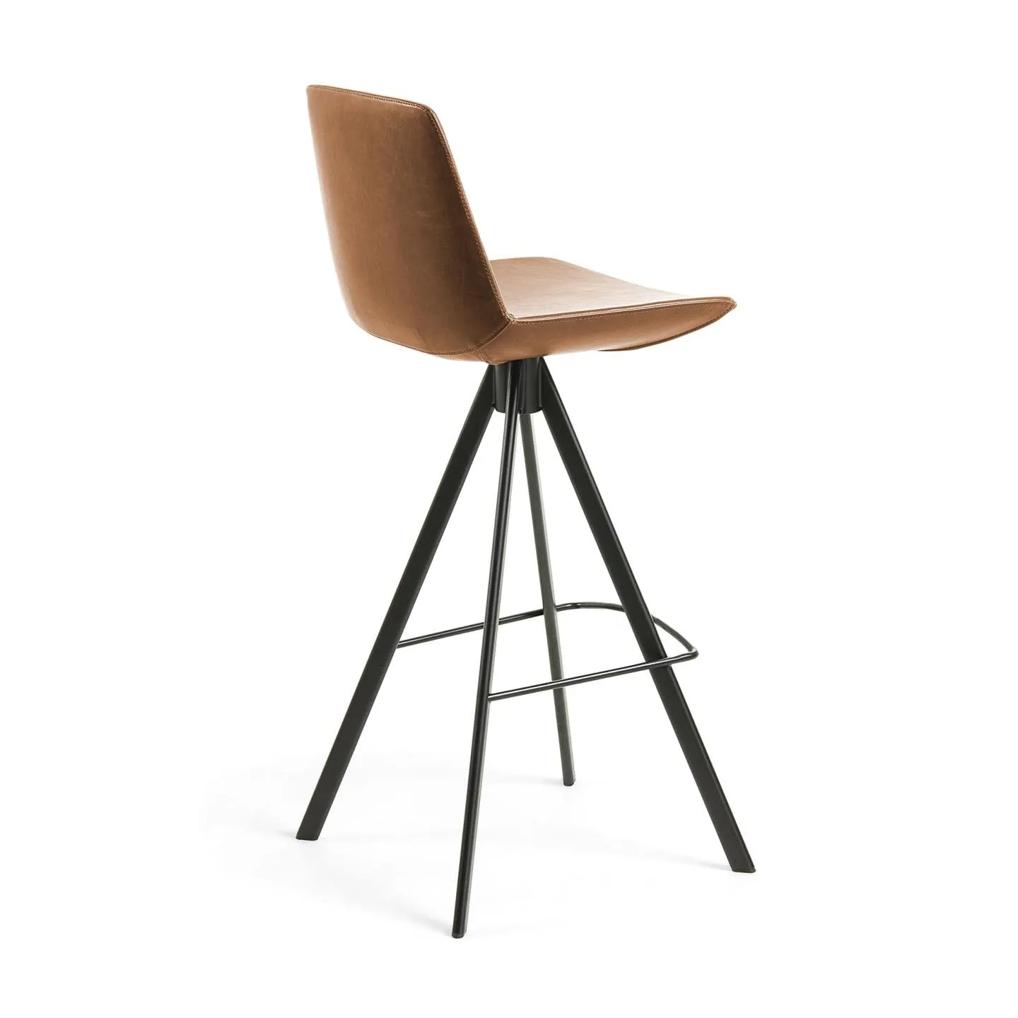 Kave Home Zeva Barhocker 75 cm Kunstleder Hellbraun