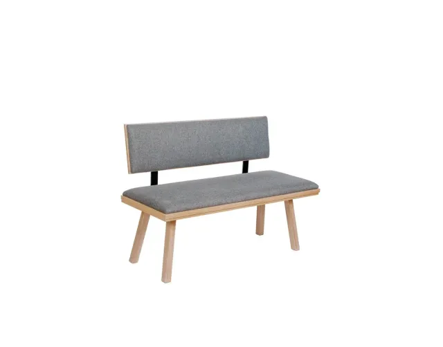 Kundler Home Die Zeitlose Sitzbank mit Lehne 125 cm Stoff