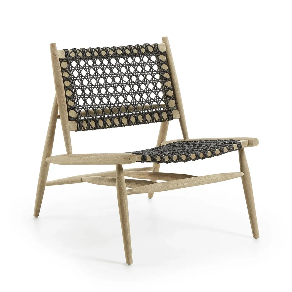 Kave Home Unique Sessel Teakholz grau natur