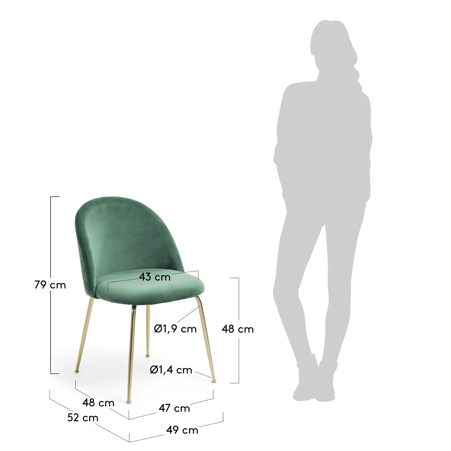 Kave Home Ivonne Esszimmerstuhl Samt