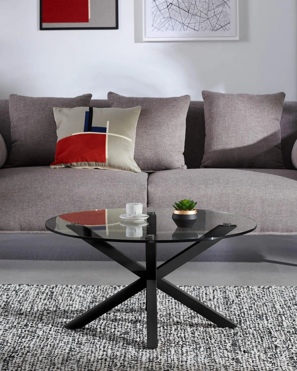 Kave Home Full Argo Couchtisch Glas 82 cm Schwarz