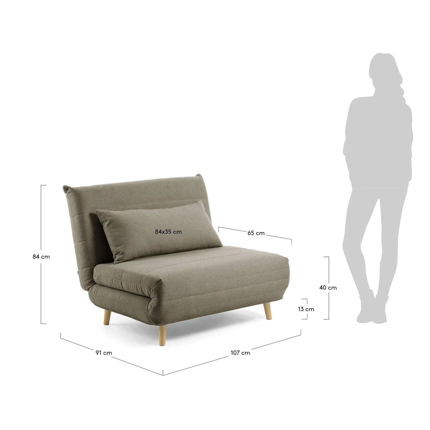 Kave Home Susan Schlafsofa 2-Sitzer braun 190x105